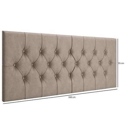 Imagem de Cabeceira Cama Casal Queen Box Estofada 1,60 CAPITONÊ Suspensa - Bege Suede