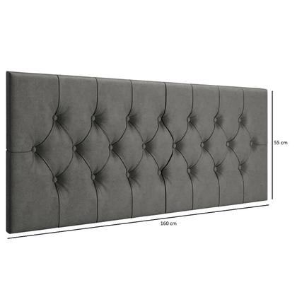 Cabeceira Cama Casal Queen Box Estofada 1,60 CAPITONÊ Suspensa - Cinza Suede - AJMóveis Imagem de Cabeceira Cama Casal Queen Box Estofada 1,60 CAPITONÊ Suspensa - Cinza Suede