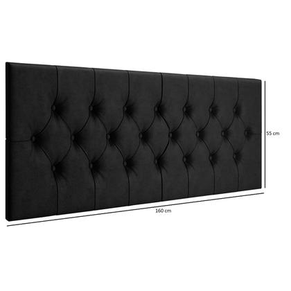 Imagem de Cabeceira Cama Casal Queen Box Estofada 1,60 CAPITONÊ Suspensa - Preto Suede