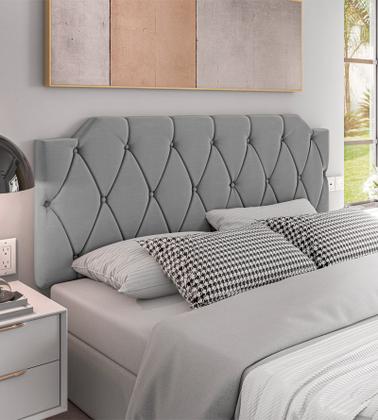 Imagem de Cabeceira Cama De Casal Box Kelly Estofada Suede 140x55cm Diversas Cores
