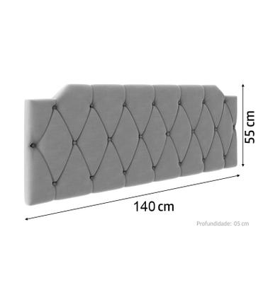 Imagem de Cabeceira Cama De Casal Box Kelly Estofada Suede 140x55cm Diversas Cores