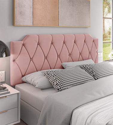 Imagem de Cabeceira Cama De Casal Box Kelly Estofada Suede 140x55cm Diversas Cores