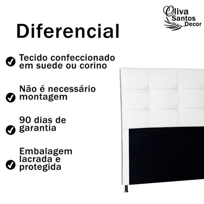 Imagem de Cabeceira Cama de Solteiro Box Estofada Quarto Roma 90cm
