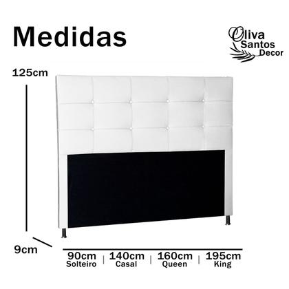 Imagem de Cabeceira Cama de Solteiro Box Estofada Quarto Roma 90cm