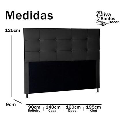 Imagem de Cabeceira Cama de Solteiro Box Estofada Quarto Roma 90cm