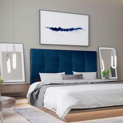 Imagem de Cabeceira Cama de Solteiro Box Estofada Quarto Roma 90cm