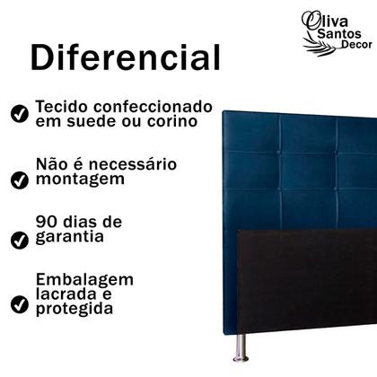 Imagem de Cabeceira Cama de Solteiro Box Estofada Quarto Roma 90cm