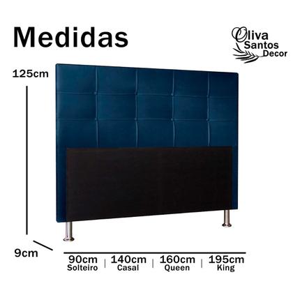 Imagem de Cabeceira Cama de Solteiro Box Estofada Quarto Roma 90cm
