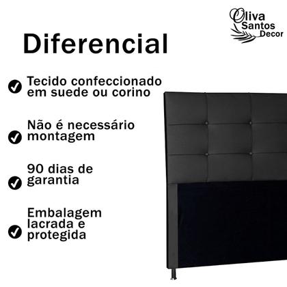 Imagem de Cabeceira Cama de Solteiro Box Estofada Quarto Roma 90cm