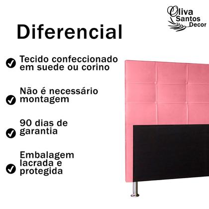 Imagem de Cabeceira Cama de Solteiro Box Estofada Quarto Roma 90cm