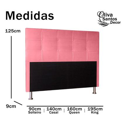 Imagem de Cabeceira Cama de Solteiro Box Estofada Quarto Roma 90cm