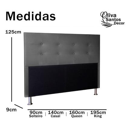 Imagem de Cabeceira Cama King Size Casal Box 195cm Quarto Estofada Berlim