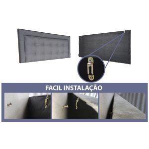 Imagem de Cabeceira Cama Solteiro Módena H8 Diamond 2 Suede Cinza 60 RBL