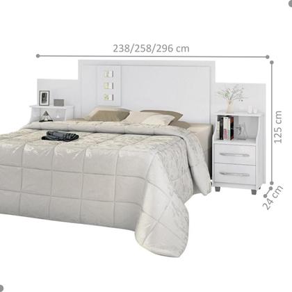 Imagem de Cabeceira Camily Casal Extensível Branco