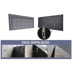 Imagem de Cabeceira Casal 140 Cama Box Double Siena Cinza Corano Painel RBL