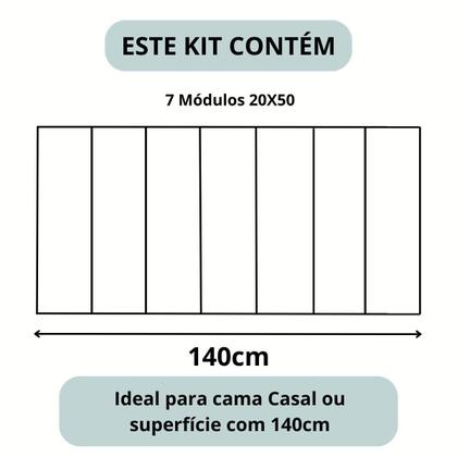 Imagem de Cabeceira Casal 1,40 Estofada Placas Kasabela  - Varias Cores