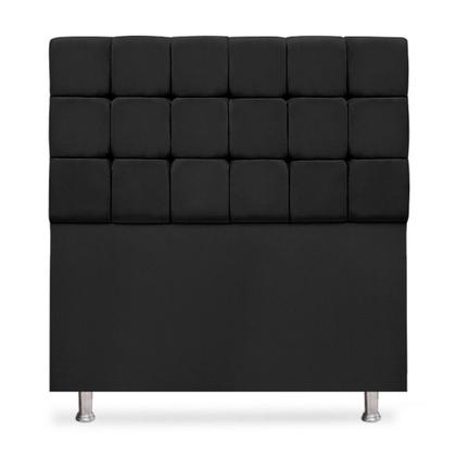 Imagem de Cabeceira Casal 140cm Bela Tecido Suede Preto Ísis Decor