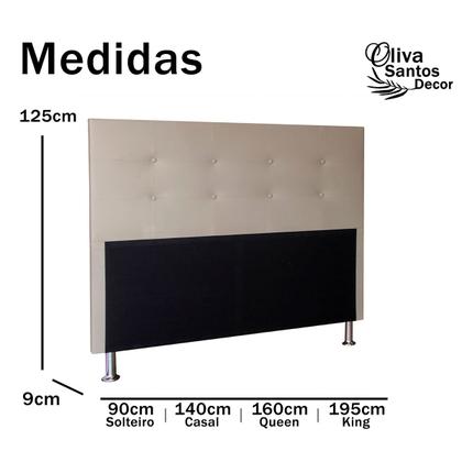 Imagem de Cabeceira Casal 140cm Cama Box Estofada Quarto Com Pés Inclusos
