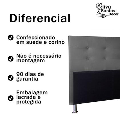 Imagem de Cabeceira Casal 140cm Cama Box Estofada Quarto Com Pés Inclusos