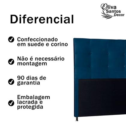 Imagem de Cabeceira Casal 140cm Cama Box Estofada Quarto Com Pés Inclusos
