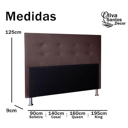 Imagem de Cabeceira Casal 140cm Cama Box Estofada Quarto Com Pés Inclusos