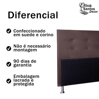 Imagem de Cabeceira Casal 140cm Cama Box Estofada Quarto Com Pés Inclusos