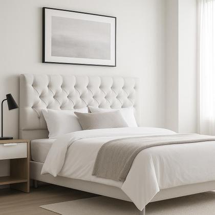 Imagem de Cabeceira Casal 140cm Para Cama Box Sofia Branco