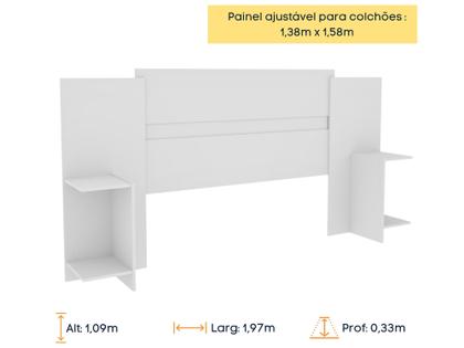 Imagem de Cabeceira Casal Arizona com Criados Tcil Branco