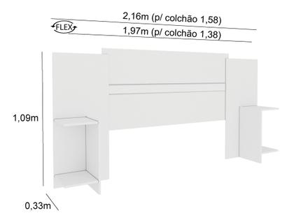 Imagem de Cabeceira Casal Arizona com Criados Tcil Branco