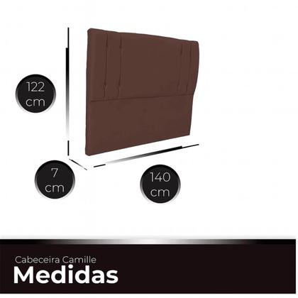 Imagem de Cabeceira Casal Cama Box Estofada Camille 140 cm Veludo
