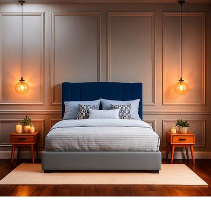 Imagem de Cabeceira Casal Cama Box Estofada Camille 140 cm Veludo