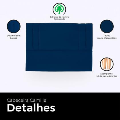 Imagem de Cabeceira Casal Cama Box Estofada Camille 140 cm Veludo