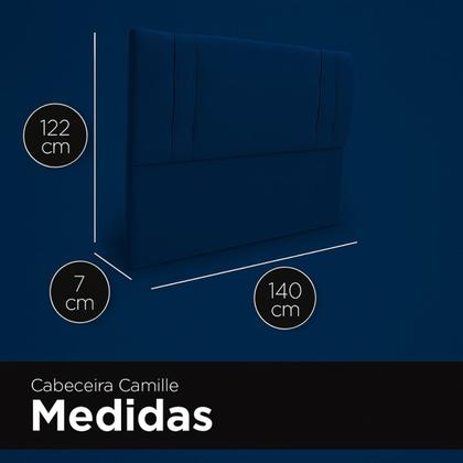 Imagem de Cabeceira Casal Cama Box Estofada Camille 140 cm Veludo