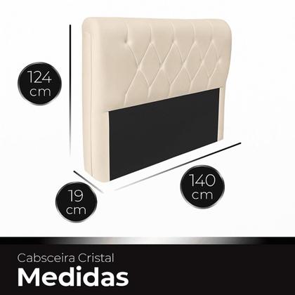 Imagem de Cabeceira Casal Cama Box Estofada Cristal 140 cm Veludo