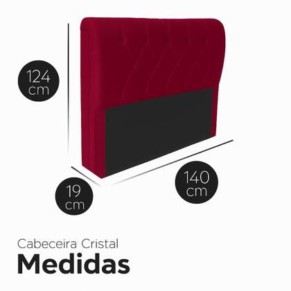 Imagem de Cabeceira Casal Cama Box Estofada Cristal 140 cm Veludo