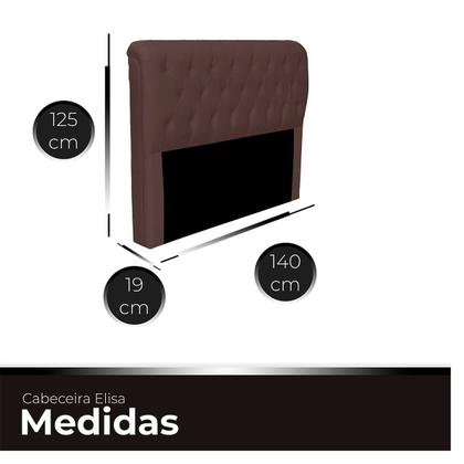 Imagem de Cabeceira Casal Cama Box Estofada Elisa 140 cm Veludo