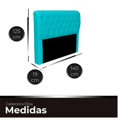 Imagem de Cabeceira Casal Cama Box Estofada Elisa 140 cm Veludo