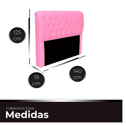 Imagem de Cabeceira Casal Cama Box Estofada Elisa 140 cm Veludo