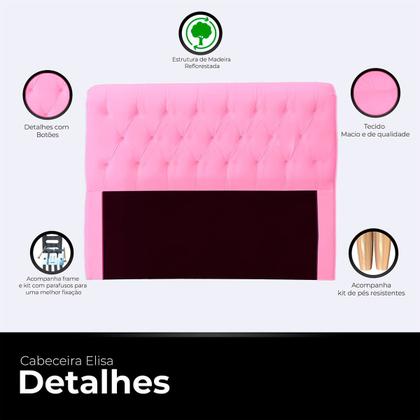 Imagem de Cabeceira Casal Cama Box Estofada Elisa 140 cm Veludo