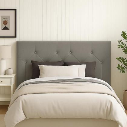 Imagem de Cabeceira Casal com Pés e Botões em Suede Para Cama Box 6 Cores  Estofada e Elegante 1,40 Berlim