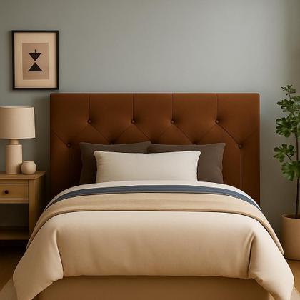 Imagem de Cabeceira Casal com Pés e Botões em Suede Para Cama Box 6 Cores  Estofada e Elegante 1,40 Berlim