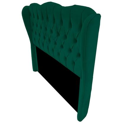 Imagem de Cabeceira Casal Estofada 150cm para Cama Aurora Suede Verde Esmeralda