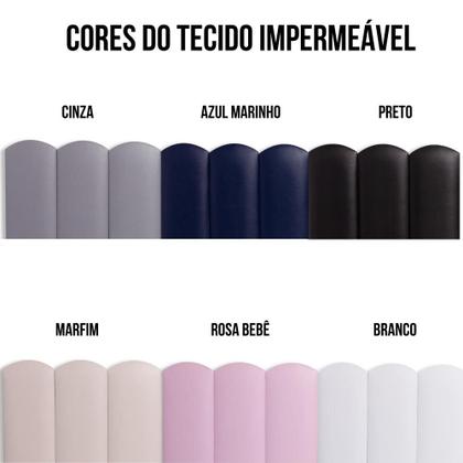 Imagem de Cabeceira Casal Estofada de Colar na Parede Kit 7 Placas Modelo Nuvem - Várias Cores