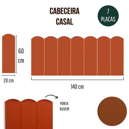 Imagem de Cabeceira Casal Estofada de Colar na Parede Kit 7 Placas Modelo Nuvem - Várias Cores