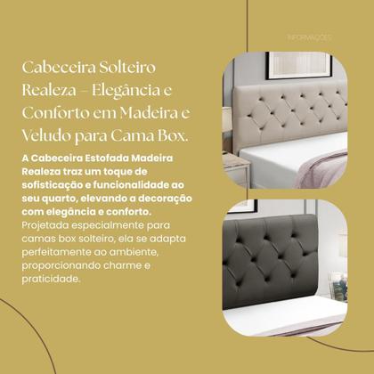 Imagem de Cabeceira Casal Estofada Madeira Cama Box Realeza