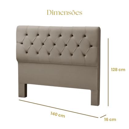 Imagem de Cabeceira Casal Estofada Madeira Cama Box Realeza