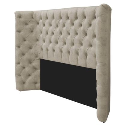 Imagem de Cabeceira Casal Everest P02 140 cm para cama Box Suede Bege - Amarena Móveis