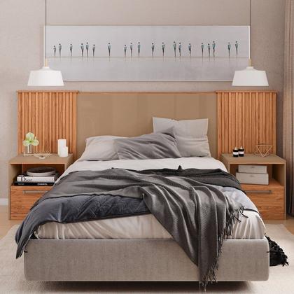 Imagem de Cabeceira Casal Extensível 2 Mesas com Gaveta Lucius