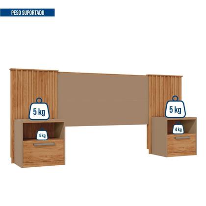 Imagem de Cabeceira Casal Extensível 2 Mesas com Gaveta Lucius