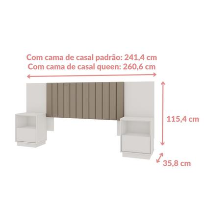 Imagem de Cabeceira Casal Extensível Com Mesa de Cabeceira - Liz - Robel Móveis